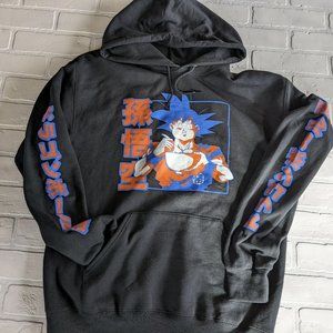 Dragonball Z Goku Ramen Bowl Men's Medium Black Hoodie NWOT